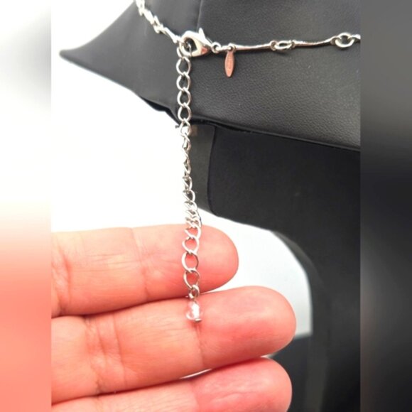 Vintage Avon Pink Stones Bib Necklace 18 With Clear Rhinestone - Picture 6 of 6